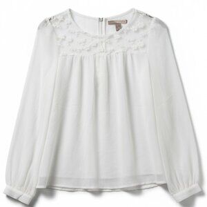 Forever 21 lace detail white blouse